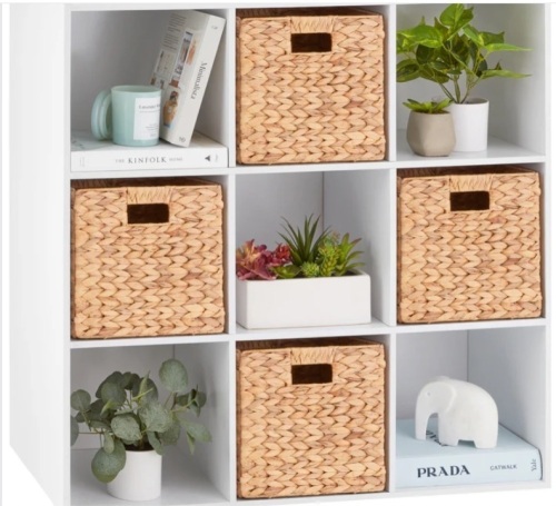 9-Cube Bookshelf Storage Display w/ 3 Removable Panels, Customizable Design - Lot 156
