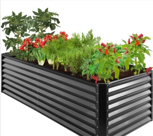 Outdoor Metal Raised Garden Bed for Vegetables, Flowers, Herbs - 8x4x2ft - Lot 172