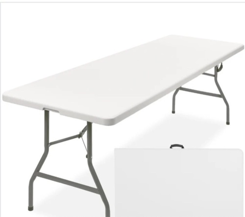 Portable Folding Plastic Dining Table w/ Handle, Lock - 8ft - Lot 174