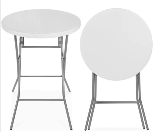 Bar Height Folding Table Indoor Outdoor Accessory w/ Thick Table Top - 32in - Lot 179