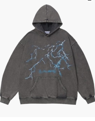 Aelfric Eden Graphic Hoodies for Men Vintage Printed Hoodie Sweatshirt Oversized Long Sleeve Streetwear Hooded Pullover size m - Lot 263