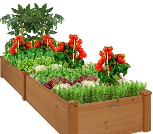 Wooden Raised Garden Bed Planter for Garden, Lawn, Yard - 8x2ft - Lot 186