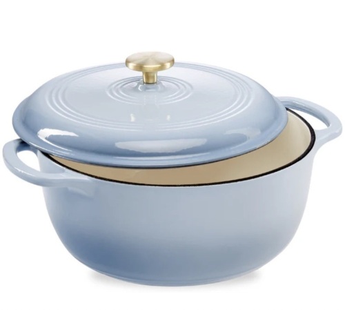 Cast-Iron Dutch Oven Kitchen Cookware w/ Enamel, Handles - 7.5qt - Lot 199