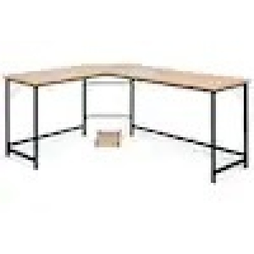 Natural L-Shaped 66 in. Computer Desk Corner Workstation Study Gaming Table Home Office  - Lot 80