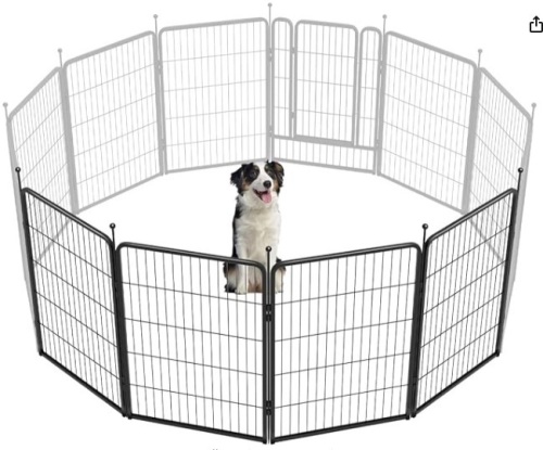 FXW Rollick Dog Playpen Designed for Camping, Yard, 40" Height for Small/Medium Dogs, 6 Panels-black - Lot 109