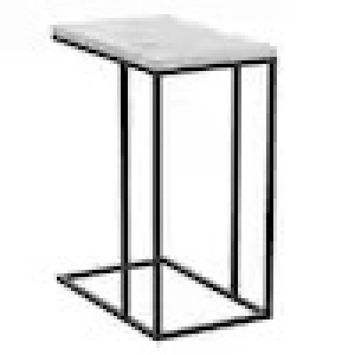 Accent Table Marble Black Metal C-Shaped 19L - Lot 103