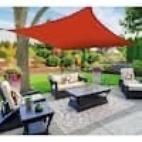 Sunshade Sail Canopy 16 ft. x 16 ft. Red Square Awning UV Block for Outdoor Patio Garden and Backyard  - Lot 107
