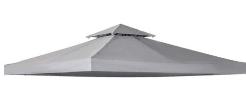 Outsunny 9.8' x 9.8' Gazebo Replacement Canopy, 2-Tier Top UV Cover for 9.84' x 9.84' Outdoor Gazebo, Light Gray (TOP ONLY)  - Lot 230