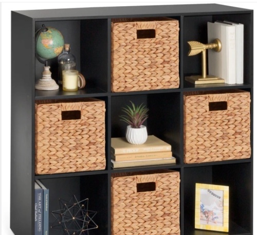 9-Cube Bookshelf Storage Display w/ 3 Removable Panels, Customizable Design-missing hardware - Lot 238