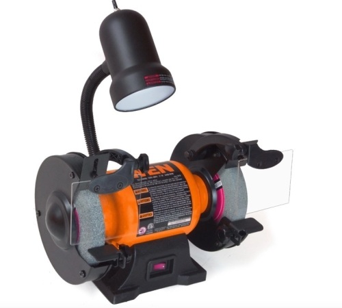 WEN BG4276 2.1-Amp 6-Inch Single Speed Bench Grinder with Flexible Work Light - Lot 521