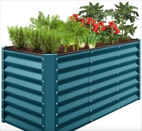 Outdoor Metal Raised Garden Bed for Vegetables, Flowers, Herbs - 4x2x2ft - Lot 114