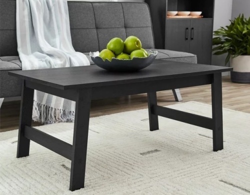 Wood Rectangle Coffee Table, Black Finish - Lot 125