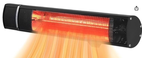 Electric Patio Heater, 1500W Outdoor Heater with 3 Power Settings, Infrared Heater with Overheat Protection, Wall Mounted Space Heater, In/Outdoor-white - Lot 127