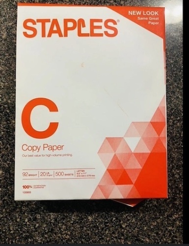 Staples 11 x 17 Copy Paper-5 reams - Lot 310