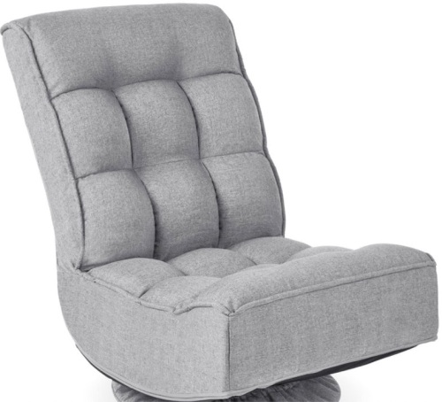 Folding Floor Gaming Chair w/ 360-Degree Swivel, 4 Adjustable Positions - Lot 322