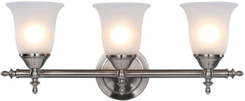 Hampton Bay Lighting Regan 21 in. 3-Light Espresso Bronze Bathroom Vanity Light with Clear Glass Shades - Lot 5180