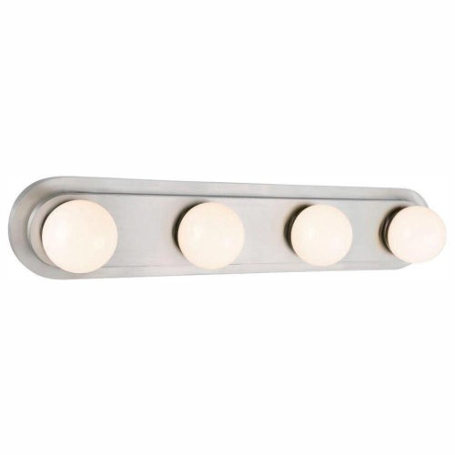 Hampton Bay Midford 24 in. 4-Light Brushed Nickel LED Vanity Light Bar with Fros - Lot 5185