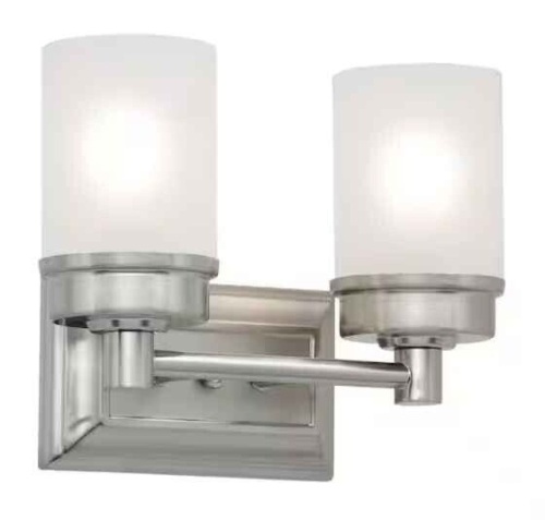 Cade 11.7 in. 2-Light Brushed Nickel Bathroom Vanity Light Fixture - Lot 5189