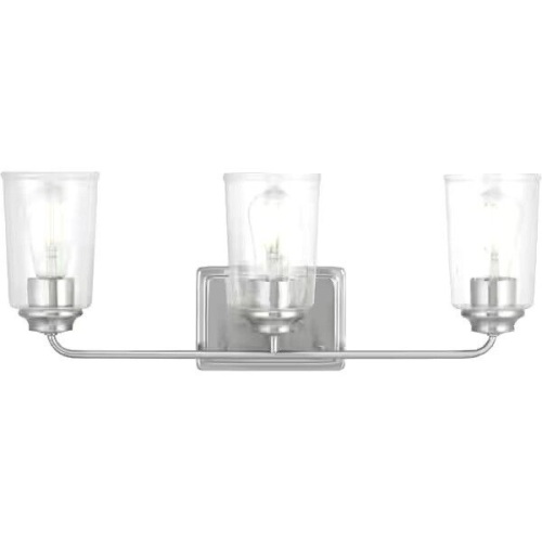 Hampton Bay Evangeline 23 in. 3-Light Brushed Nickel Farmhouse Bathroom Vanity - Lot 5192