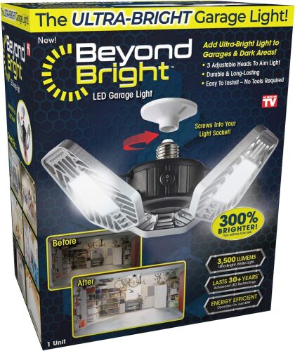 Beyond Bright LED Ultra-Bright Garage Light - 3 Adjustable Panels - Lot 5624