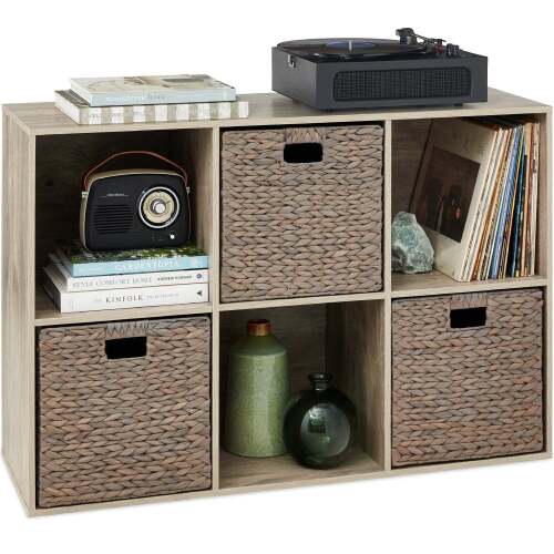 6-Cube Bookshelf, 13.5in Storage Display w/ Removable Panels, Customizable - Lot 5640