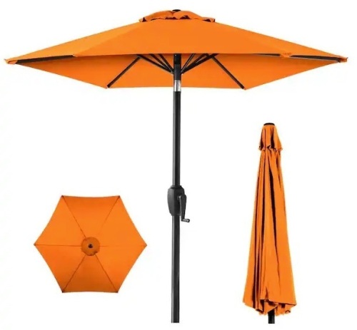 Outdoor Market Patio Umbrella w/ Push Button Tilt, Crank Lift - Lot 5654