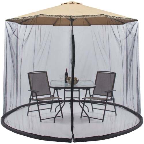 Adjustable Bug Net Accessory for Patio Umbrella w/ Zippered Door - 9ft - Lot 5693