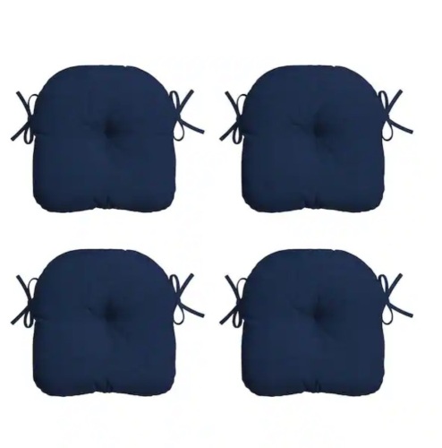 Arden Selections 14.5 in. x 15 in. Sapphire Blue Leala Rectangle Outdoor Seat Cushion (4-Pack) - Lot 710