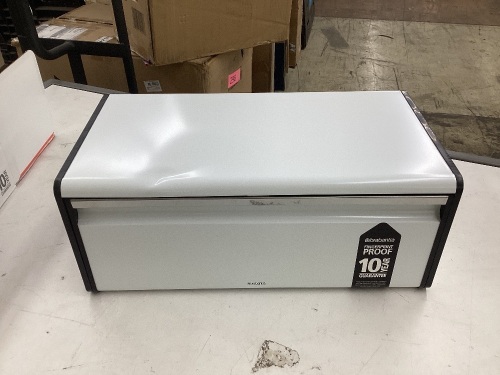 Brabantia Fall Front Bread Box - Matte Steel Fingerprint Proof - Lot 632