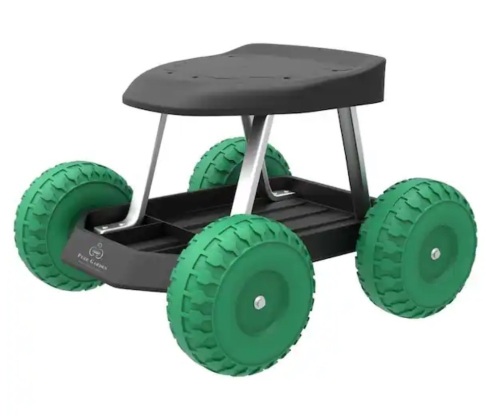 Garden Cart Rolling Scooter with Seat and Tool Tray by Pure Garden - Lot 652