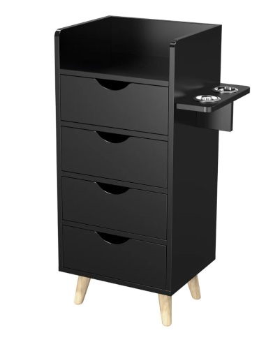 OmySalon 4-Layer Salon Storage Cabinet Beauty Barber Styling Station with 2 Hair Dryer Holders - Lot 350