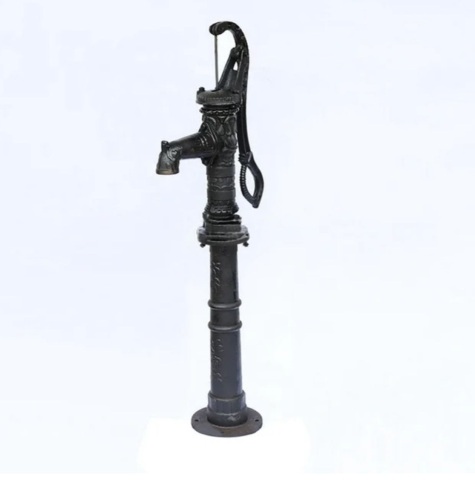 Hand Water Pump Well Pitcher Cast Iron Press Suction Yard Garden Black + Stand - Lot 360