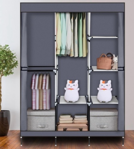 71" Closet Organizer Shelves System Clothes Storage Wardrobe, Gray - Lot 370