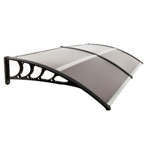 35"x 77" Household Awning Patio Cover Door Window Polycarbonate Black  - Lot 410