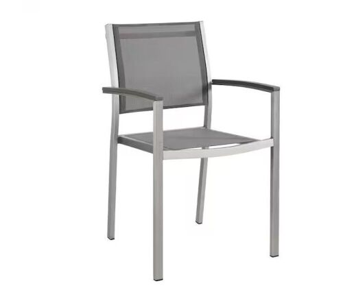 Modway Shore Patio Aluminum Outdoor Dining Chair in Silver Gray - Lot 82