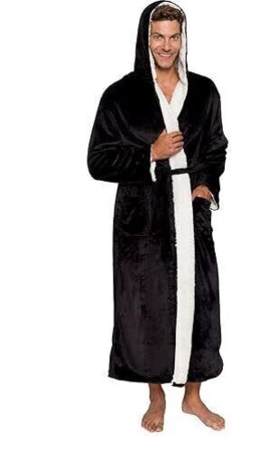 Ross Michaels Mens Robe Hooded Sherpa Big and Tall, L/XL  - Lot 481
