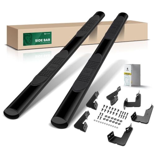4" Black Steel Oval Side Step Nerf Bars for Toyota Tacoma 2005-2023 Double Cab - Lot 79