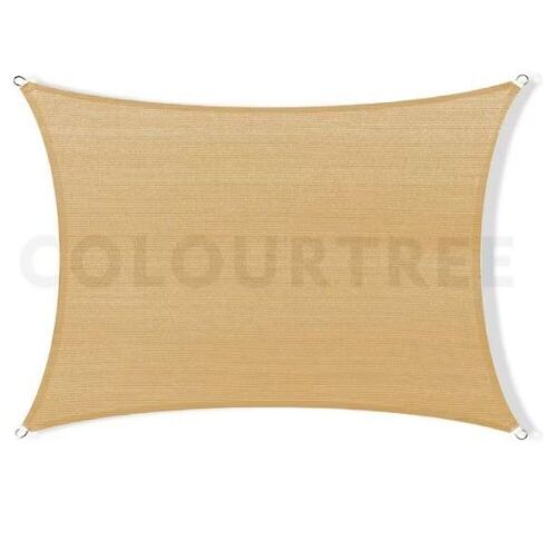 COLOURTREE 10 ft. x 12 ft. 190 GSM Sand Beige Rectangle Sun Shade Sail Screen Canopy Outdoor Patio and Pergola Cover   - Lot 89