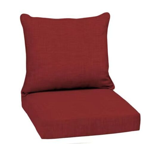 Arden Selections 22 in. x 24 in. 2-Piece Deep Seating Outdoor Lounge Chair Cushion in Ruby Red Leala  - Lot 312