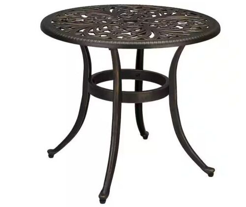 Bronze Round Aluminum Outdoor Side Table  - Lot 372