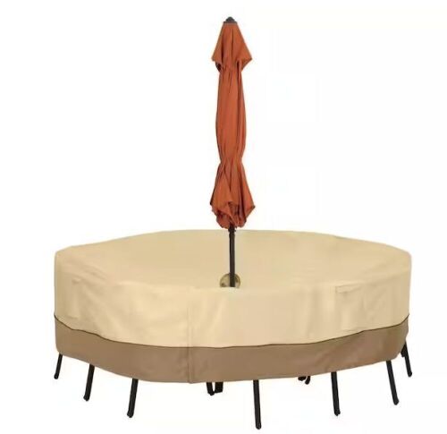 Veranda Large Round Patio Set Cover with Umbrella Hole - Lot 331