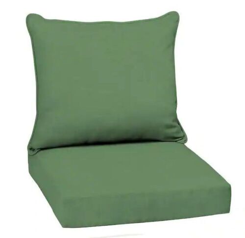 Arden Selections 22 in. x 24 in. 2-Piece Deep Seating Outdoor Lounge Chair Cushion in Moss Green Leala  - Lot 454