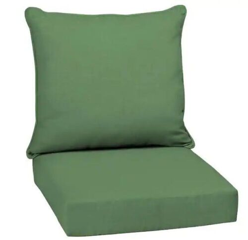 Arden Selections Leala Texture 24 in. x 24 in. 2-Piece Deep Seating Outdoor Lounge Chair Cushion in Moss - Lot 464