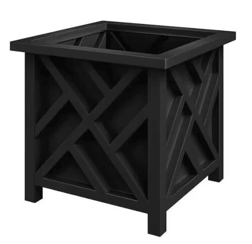 Pure Garden 15.5 in. L x 15.5 in. W x 16.5 in. H Polypropylene Garden Planter Box Black  - Lot 611