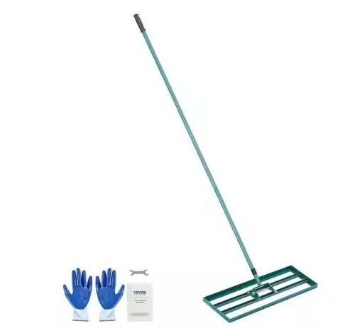 Heavy-duty Lawn Leveling Rake 30 in. x 10 in. with 78 in. Steel Extended Handle - Lot 613