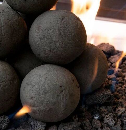 4 in. Ceramic Fire Balls in Midnight Black, Set of 14  - Lot 374