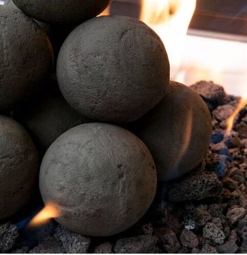 6 in. Ceramic Fire Balls in Midnight Black, Set of 5 - Lot 484