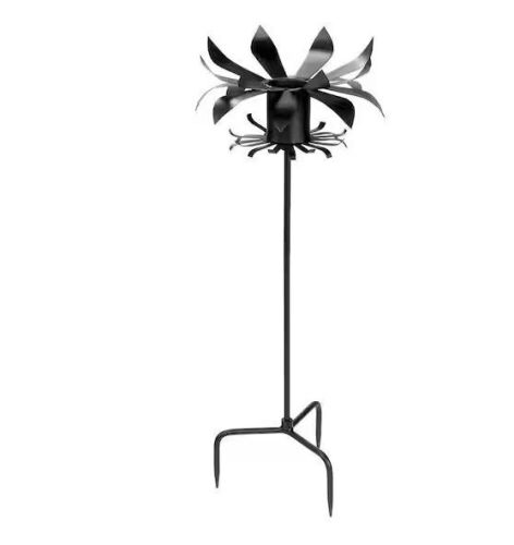 Petals Gazing Globe Ball Stand, 43 in. Tall Black Powder Coat Finish - Lot 564