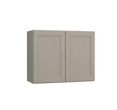 Hampton Bay Courtland 30 in. W x 12 in. D x 23.5 in. H Assembled Shaker Wall Kitchen Cabinet in Sterling Gray  - Lot 305