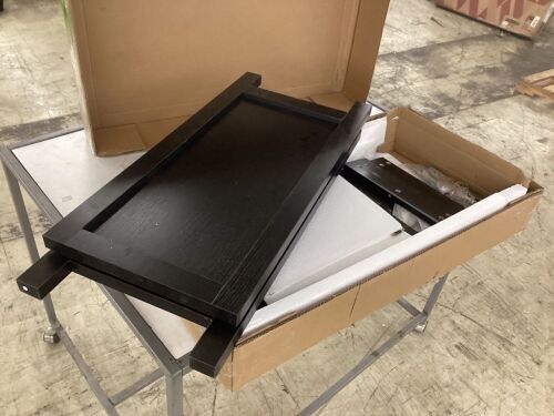 16 in. Black Bathroom Sink Vanity Set with White Ceramic Countertop and Sink  - Lot 415